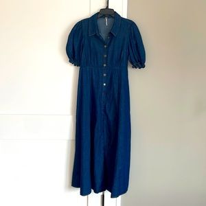 Free People denim maxi dress